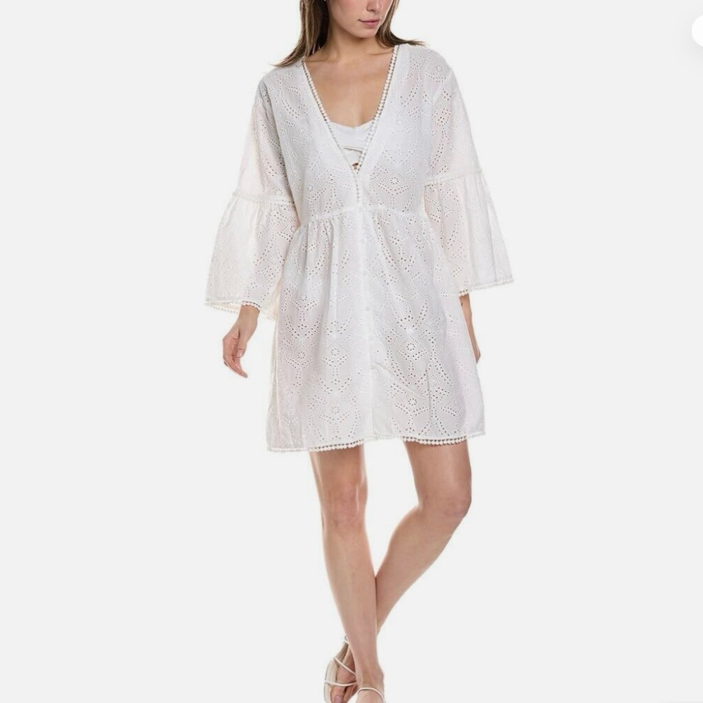 Melissa Odabash White Swim Coverup with Empire Waist